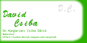 david csiba business card